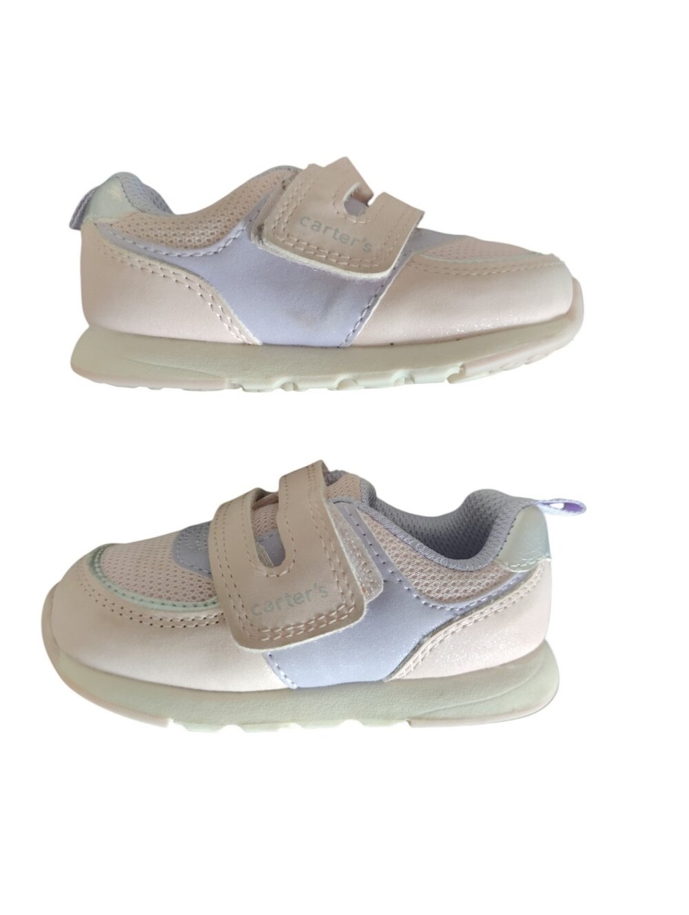 Carter's Pastel Pink & Lavender Toddler Sneakers - Velcro Closure E4
